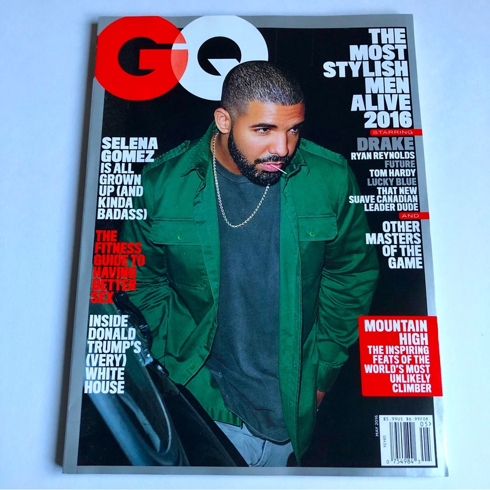 GQ Magazine Drake Cover May 2016 MOST STYLISH MEN ALIVE SELENA GOMEZ NEW
